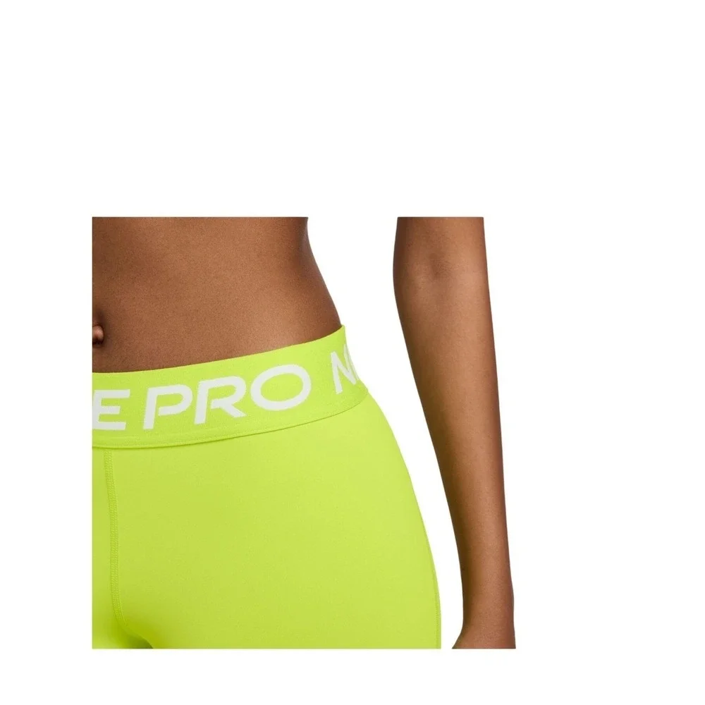 Nike Pro 365 Womens 3 Inch Shorts Volt Neon Yellow CZ9857-389 Size SMALL NEW‎